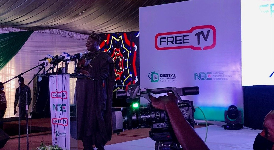 Free TV Nigeria decoder connected to a digital television